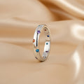 Colorful Bubble Band Ring in 925 Sterling Silver with Zircon Stones