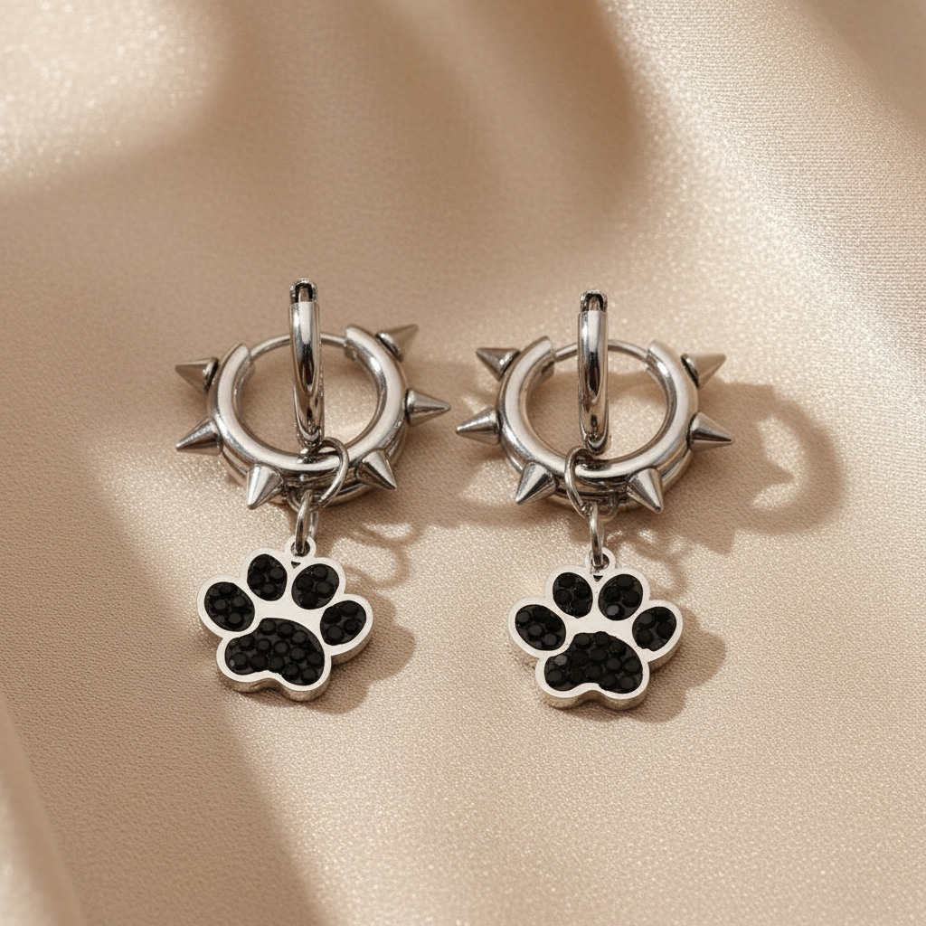 Punk Spike Rivet Goth Hoop Stainless Steel Earrings Collection