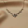 Royalty Star & Moon Necklace in 925 Stering Silver with Zircons