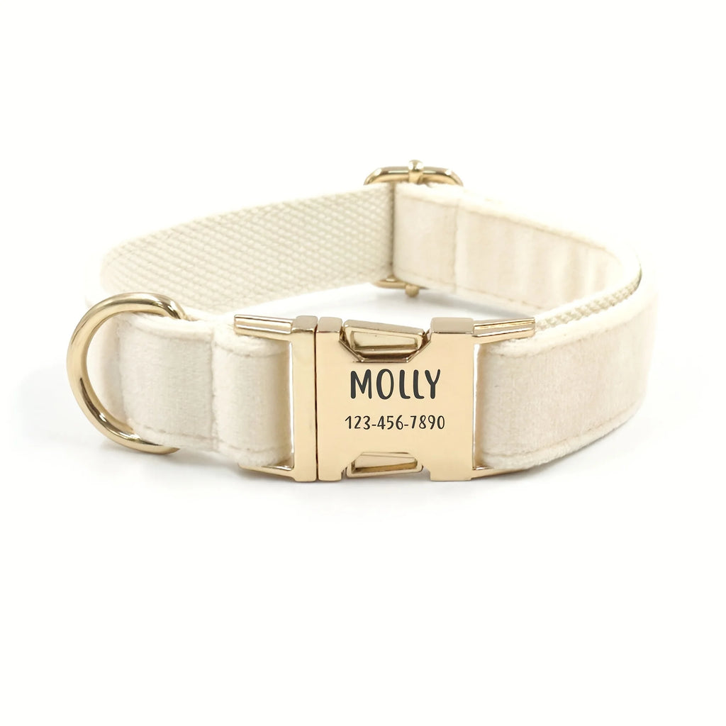 Soft Faux Leather Adjustable Pet Collar - Customize, Engrave, Name Tag, ID Necklace