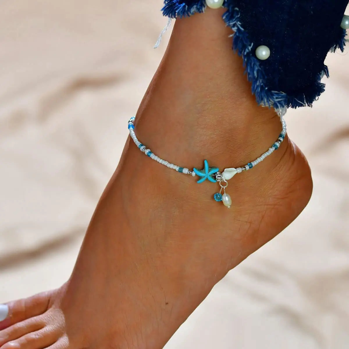 Boho Turquoise Resin Bead Summer Anklet in Zinc Alloy - Choose Your Design