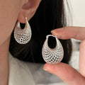 925 Sterling Silver Geometric Hoop Earrings