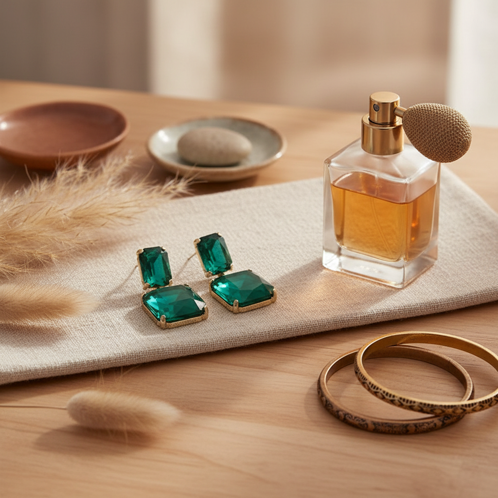 Stunning Glass Block Stud Earrings in Zinc Alloy