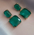Stunning Glass Block Stud Earrings