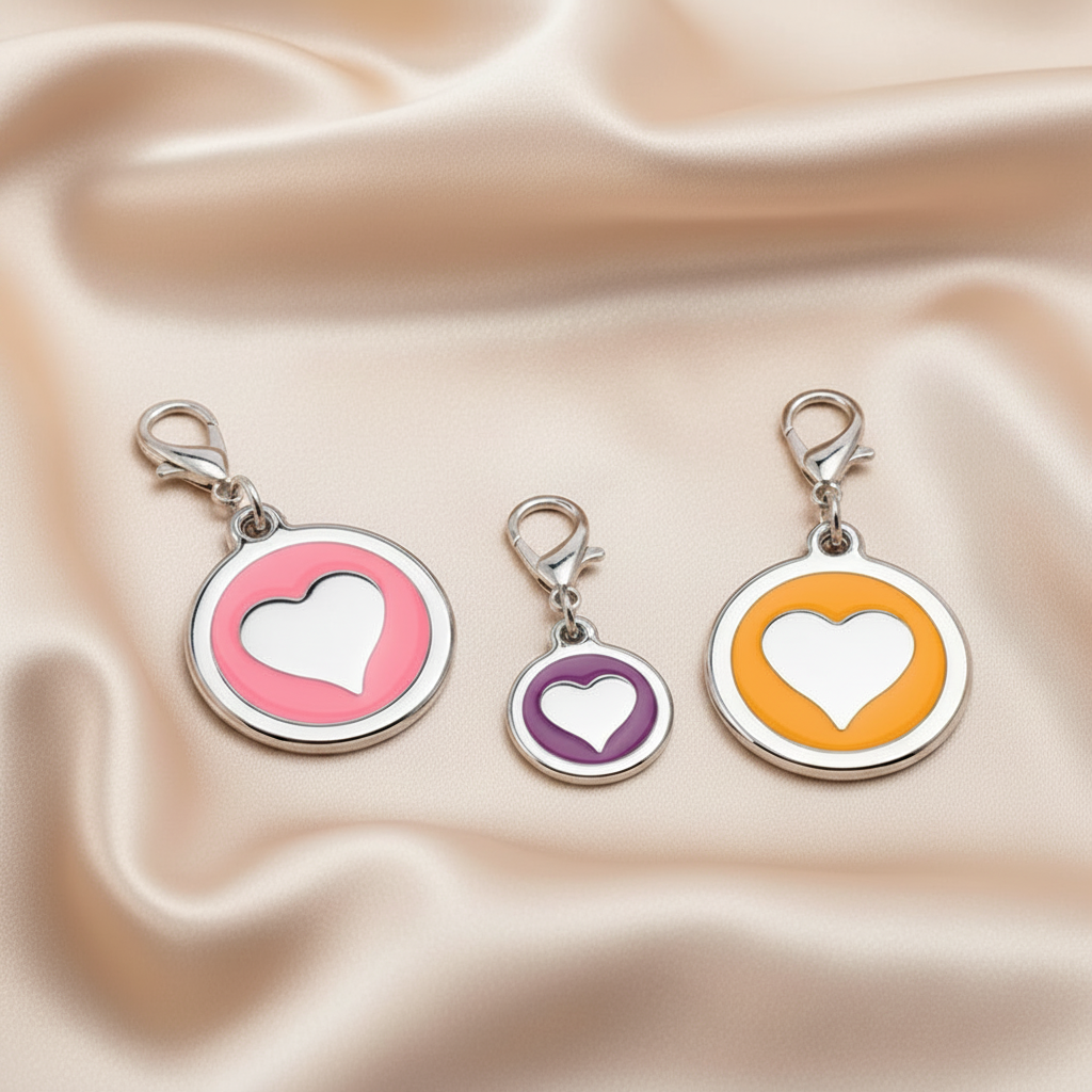 Stainless Steel Heart Pet ID Tag Personalized Customized