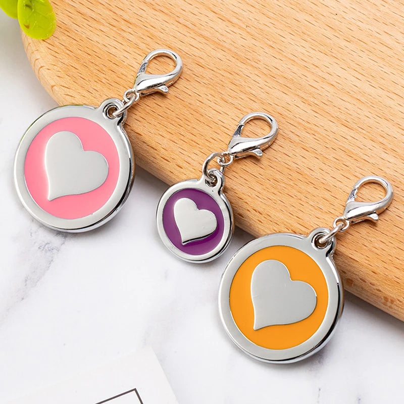 Stainless Steel Heart Pet ID Tag Personalized Customized