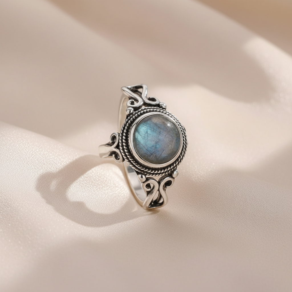925 Sterling Silver Ring with Natural 8mm Stone of Your Choice
