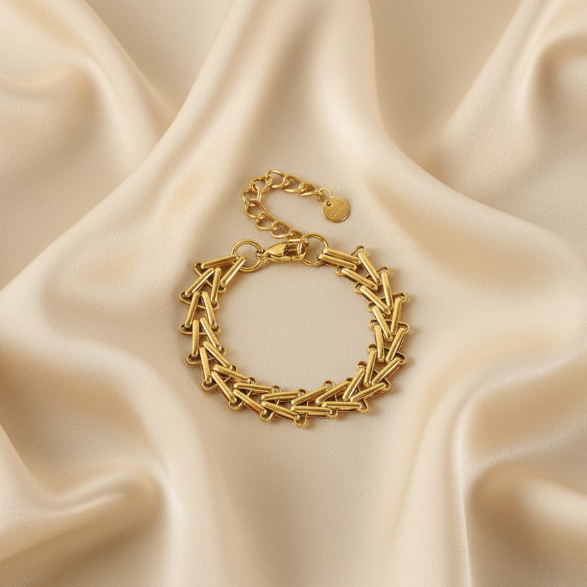 Choice of 18K Gold Plated Stainless Steel Thick Cuban Chain Bracelets - Bold, Statement