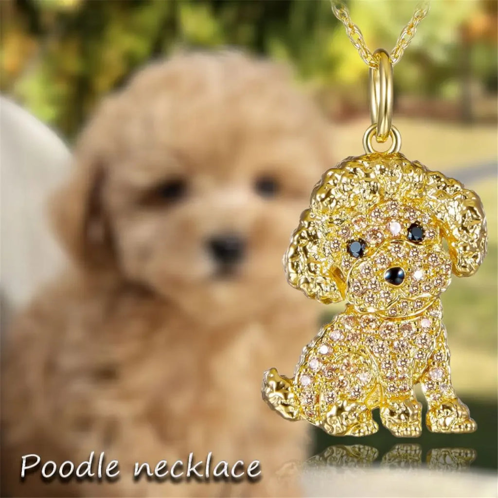 Collection of Dog Pendant Necklaces in Zinc Alloy with CZ Stones - Choose Your Favorite Breed