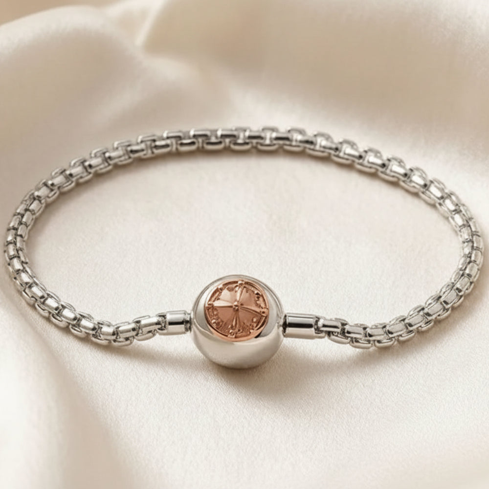 Rose Gold Link Chain Bracelet in 925 Sterling Silver