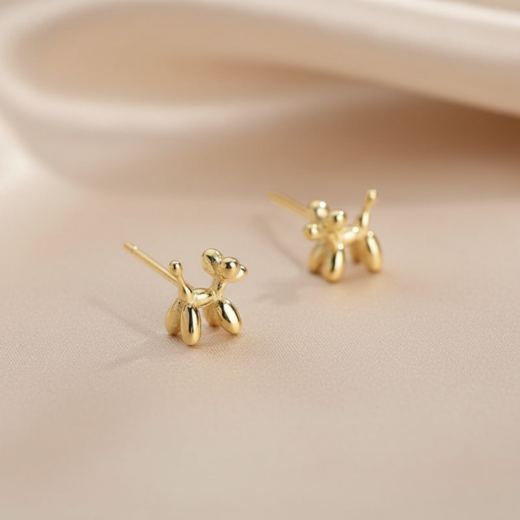 Mini Balloon Dog Earrings or Necklace In Zinc Alloy - Precious, Darling, Feminine