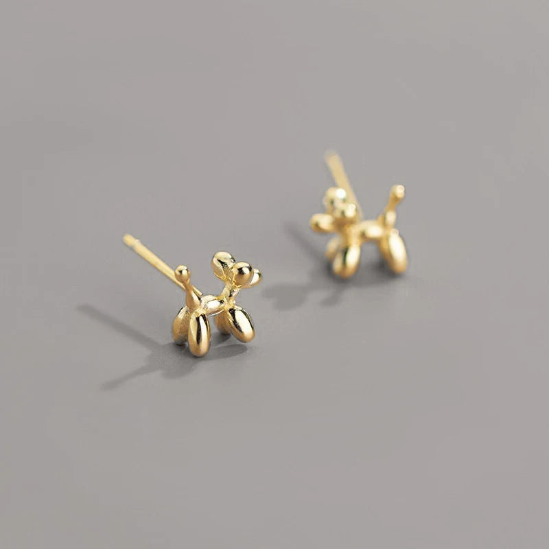 Mini Balloon Dog Earrings In Zinc Alloy - Precious, Darling, Feminine