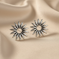Unique 925 Sterling Silver Flower Stud Earrings