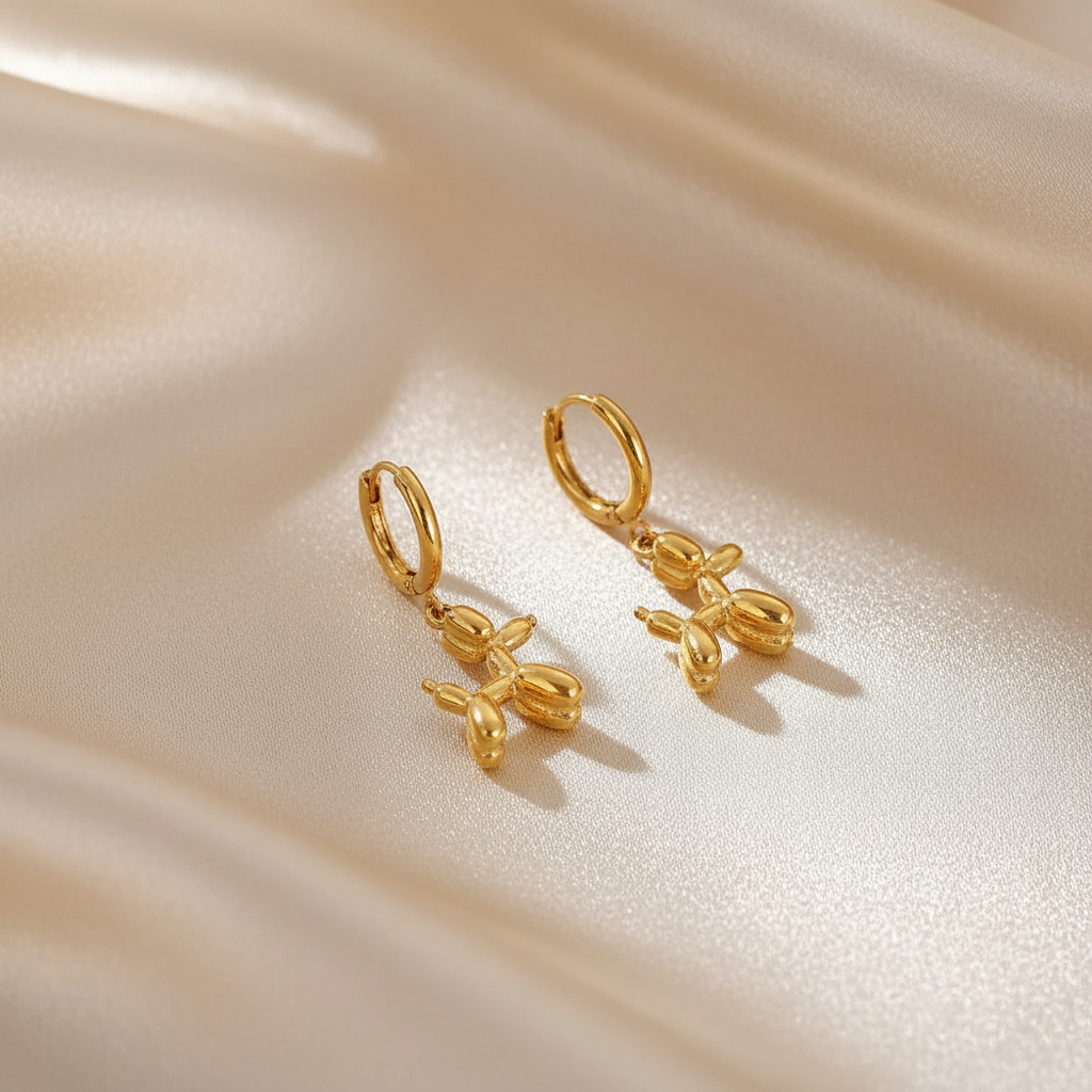 Mini Balloon Dog Earrings or Necklace In Zinc Alloy - Precious, Darling, Feminine