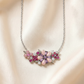 Flower Necklace in 925 Sterling Silver with Zircon Stones