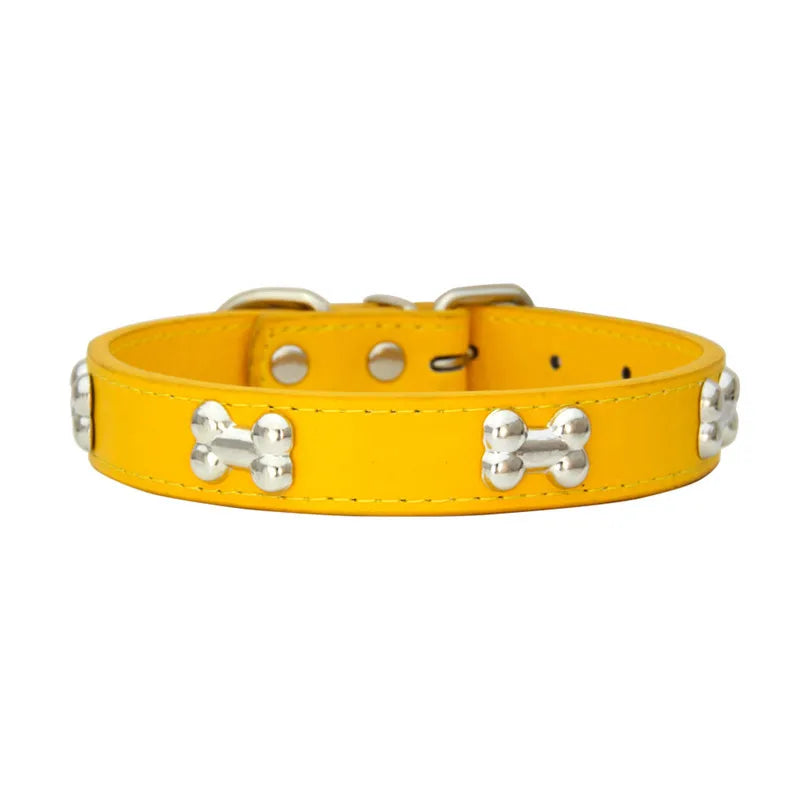 Bone Leather Durable Pet Dog Collar