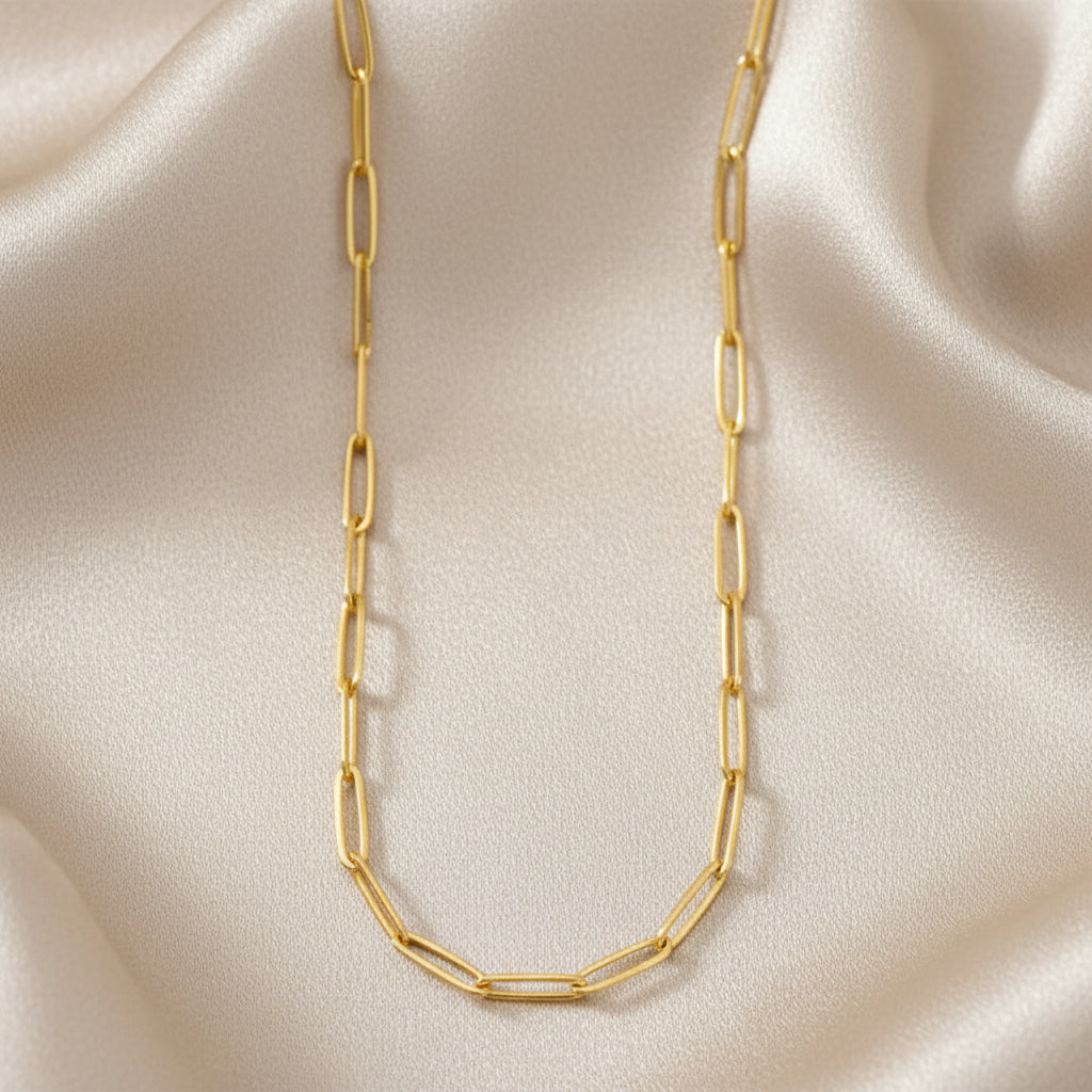 Gold Plated Link Chain Necklace in 925 Sterling Silver