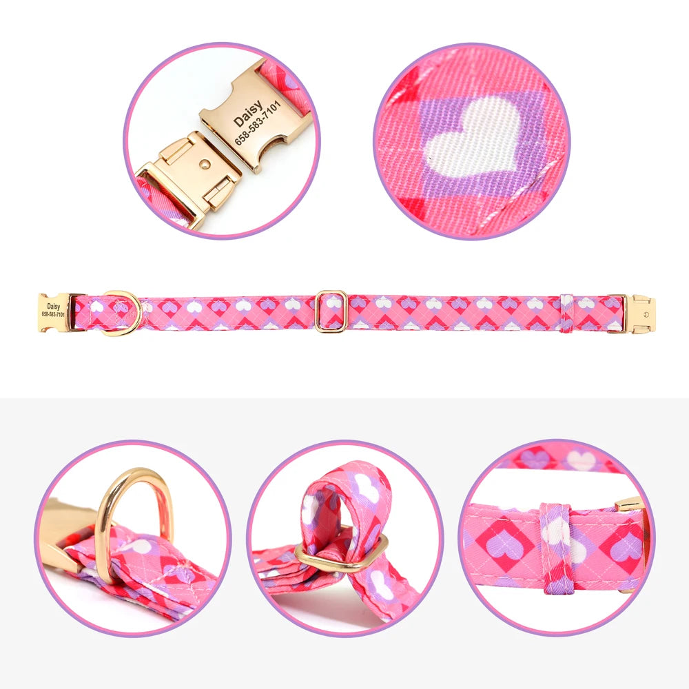 Customizable Dog Collar with Metal ID Buckle