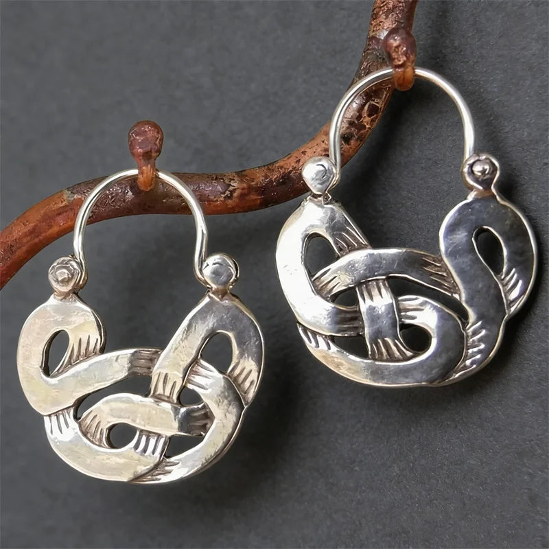 Zinc Alloy Distortion Hoop Earrings