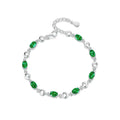 Artificial Blue Stone Clear CZ Bracelet in 925 Sterling Silver - More Colors