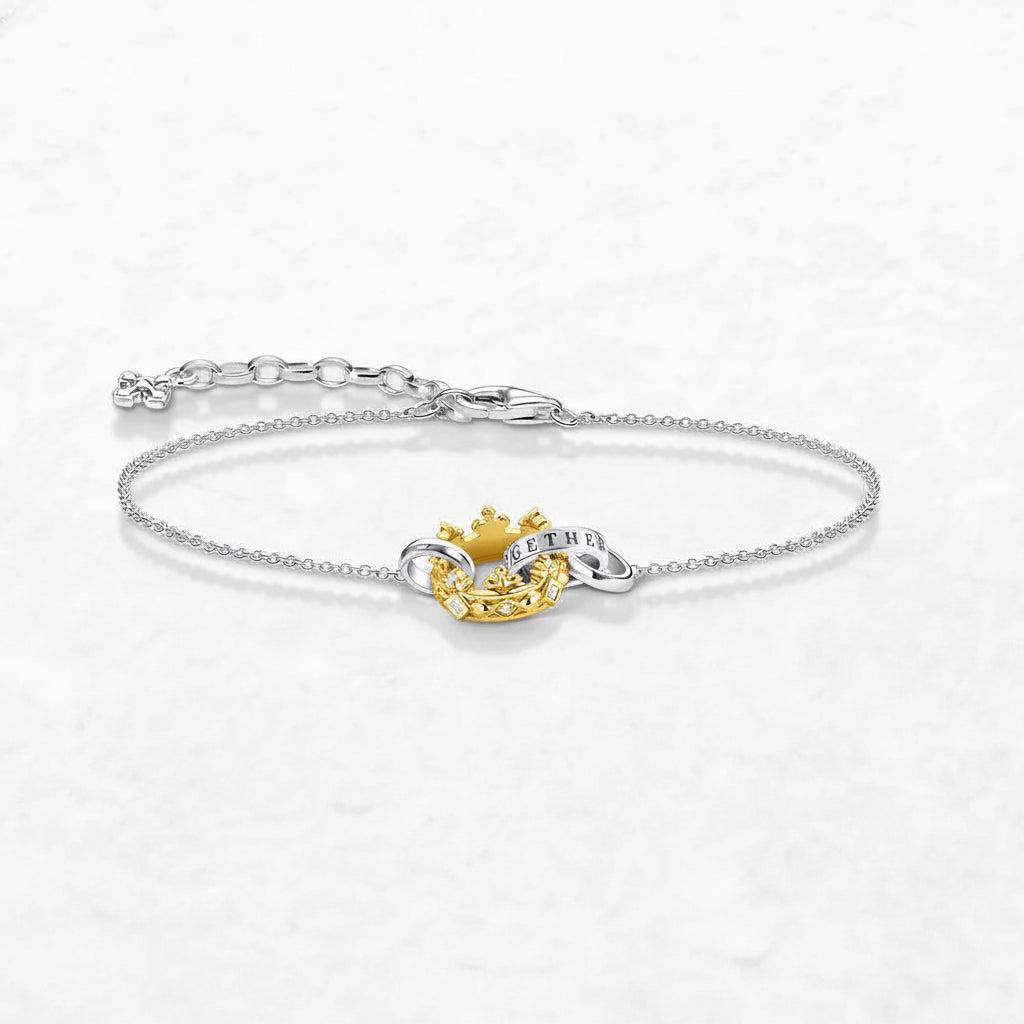 Royal Crown Bracelet in 925 Sterling Silver with Zircon Stones