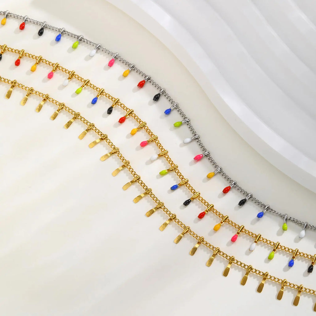 Colorful Bohemia Anklet Gold-Plated Stainless-Steel