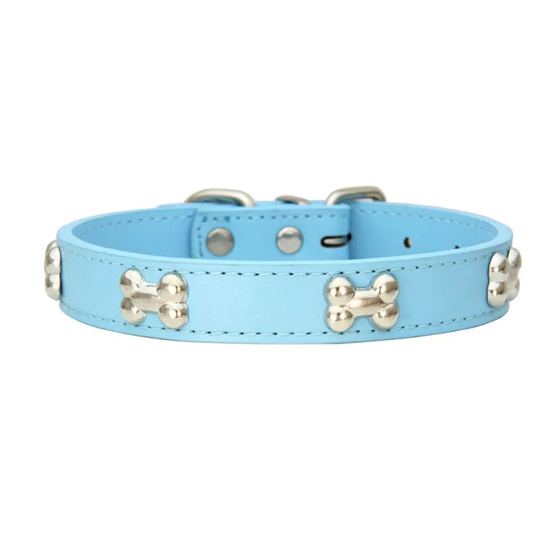 Bone Leather Durable Pet Dog Collar
