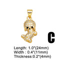 Mini Dog Theme Paw Pendant Gold Plated Brass with Cubic Zirconia Stones - Adorable, Precious