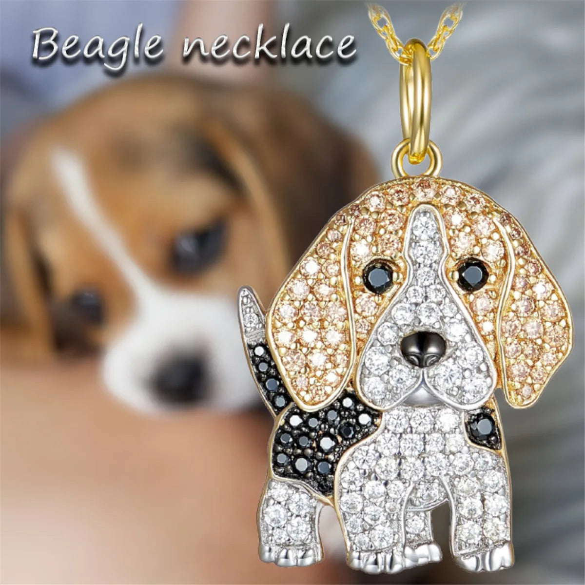 Collection of Dog Pendant Necklaces in Zinc Alloy with CZ Stones - Choose Your Favorite Breed