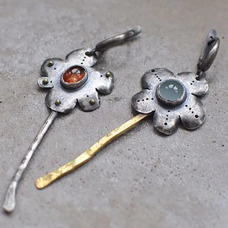 Unique Collection of Zinc Alloy Resin Dangle Earrings - Geometric Asymmetric Boho Trendy