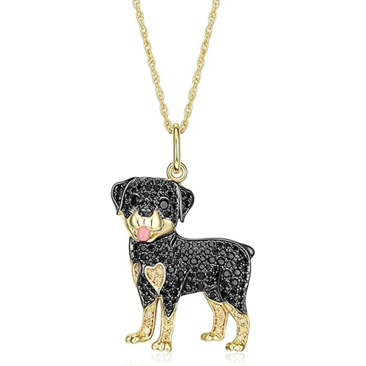 Collection of Dog Pendant Necklaces VARIOUS BREEDS Made with Zinc Alloy & CZ Diamonds