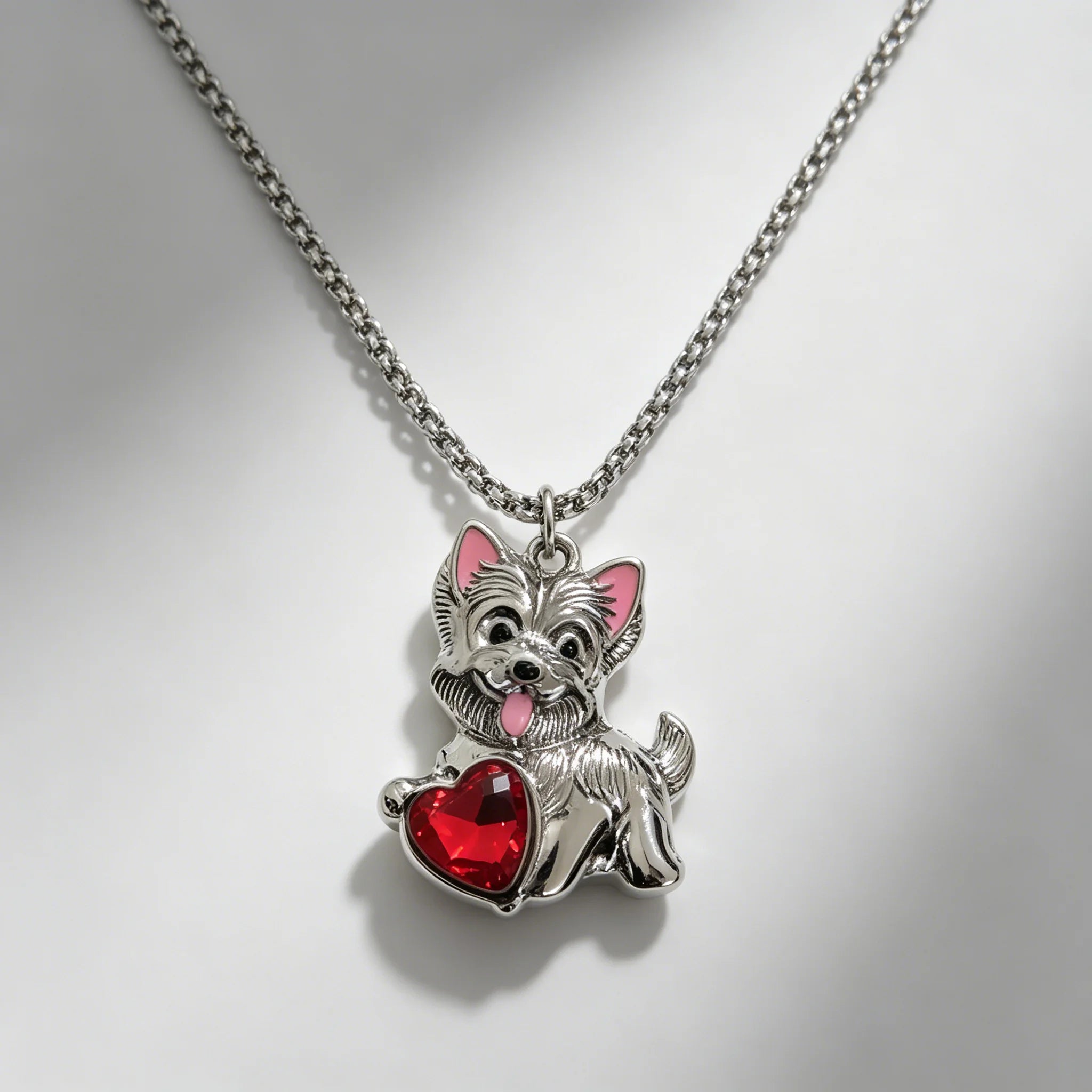 Collection of CZ Stone Dog Pendant Necklaces MANY BREEDS in Gold/Silver Tone Alloy - Choose Your Breed