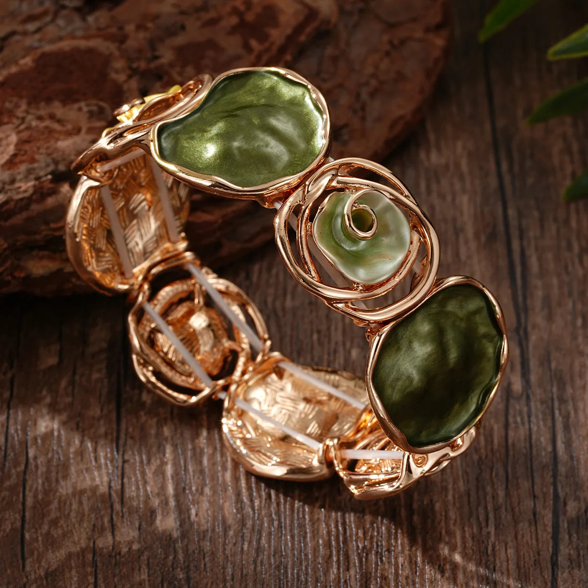 Large Colorful Ocean Inspired Zinc Alloy Bracelet - Boho, Bold, Modern