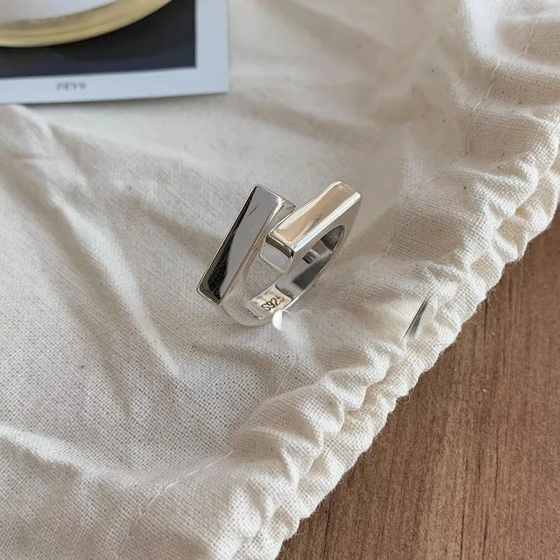 925 Sterling Silver Hug Statement Adjustable Ring
