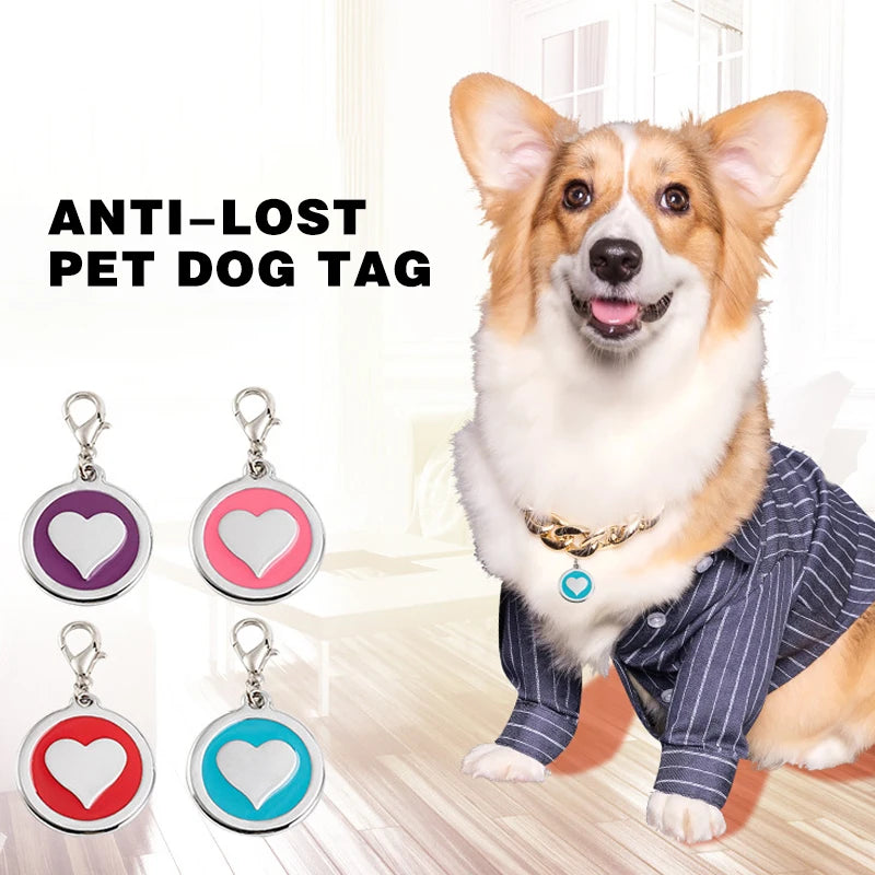 Stainless Steel Heart Pet ID Tag Personalized Customized