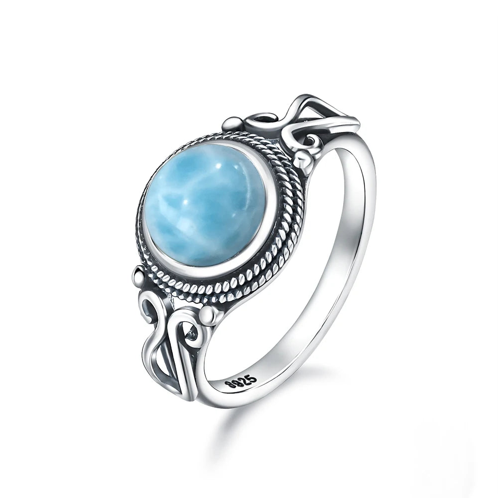 925 Sterling Silver Ring with Natural 8mm Stone of Your Choice