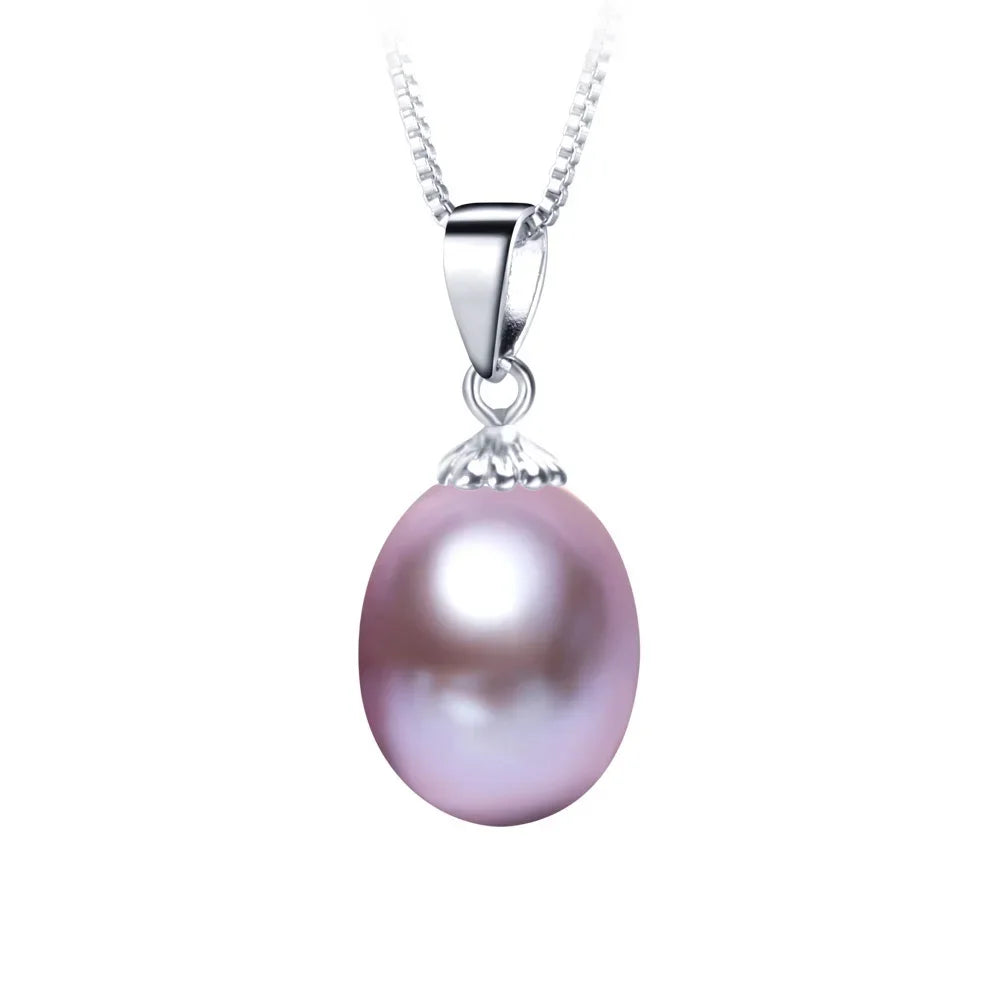 925 Sterling Silver Necklace Genuine Freshwater Pearl Pendant