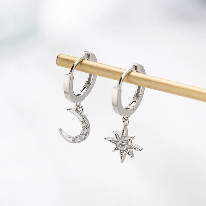 Choice of Asymmetric Zinc Alloy Earrings with Faux Pearls or CZ Stones