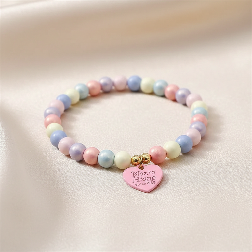 Personalized Heart Charm Pet Necklace with Colorful Resin Beads – Custom Name Tag Jewelry for Cats & Dogs