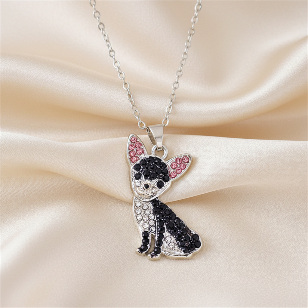 Collection of Dog Pendant Necklaces VARIOUS BREEDS Made with Zinc Alloy & CZ Diamonds