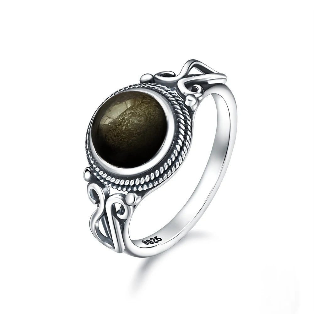 925 Sterling Silver Ring with Natural 8mm Stone of Your Choice