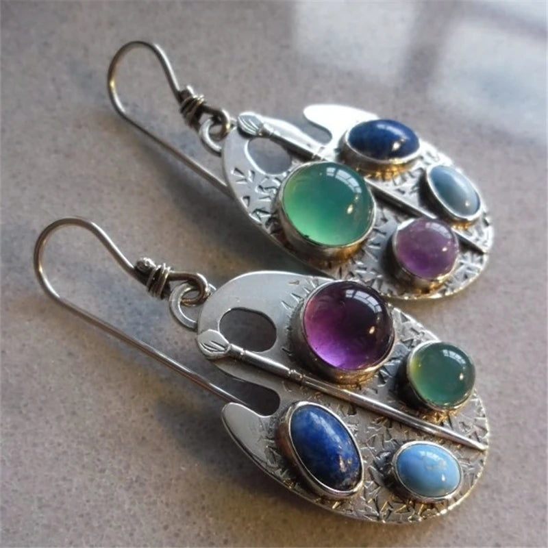 Unique Collection of Zinc Alloy Resin Dangle Earrings - Geometric Asymmetric Boho Trendy