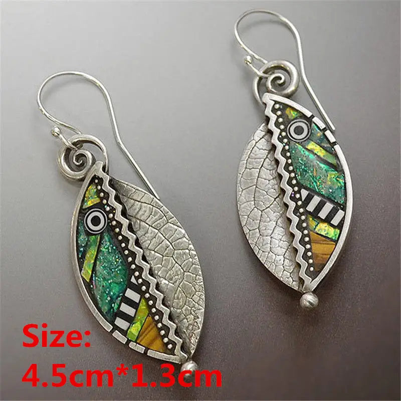 Unique Collection of Zinc Alloy Resin Dangle Earrings - Geometric Asymmetric Boho Trendy