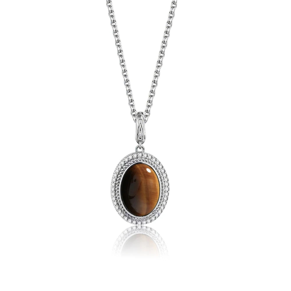 925 Sterling Silver Natural Moonstone Pendant & Earrings Set