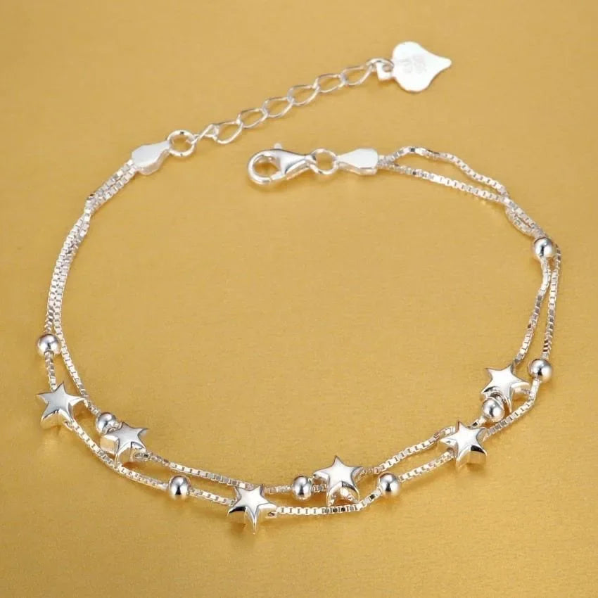 Selection of 925 Sterling Silver Chain Bracelets