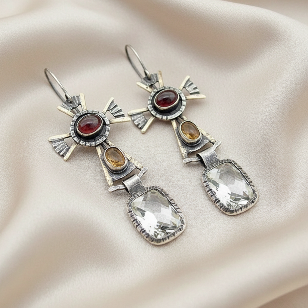 Unique Collection of Zinc Alloy Resin Dangle Earrings - Geometric Asymmetric Boho Trendy
