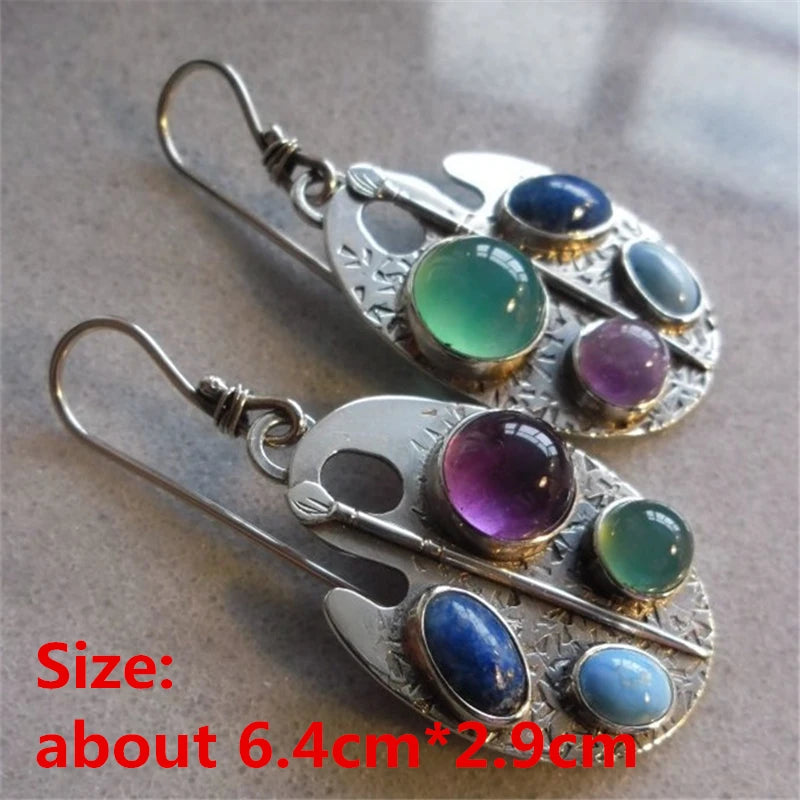 Unique Collection of Zinc Alloy Resin Dangle Earrings - Geometric Asymmetric Boho Trendy