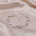 Multi Chain Link Charms Bracelet in 925 Sterling Silver