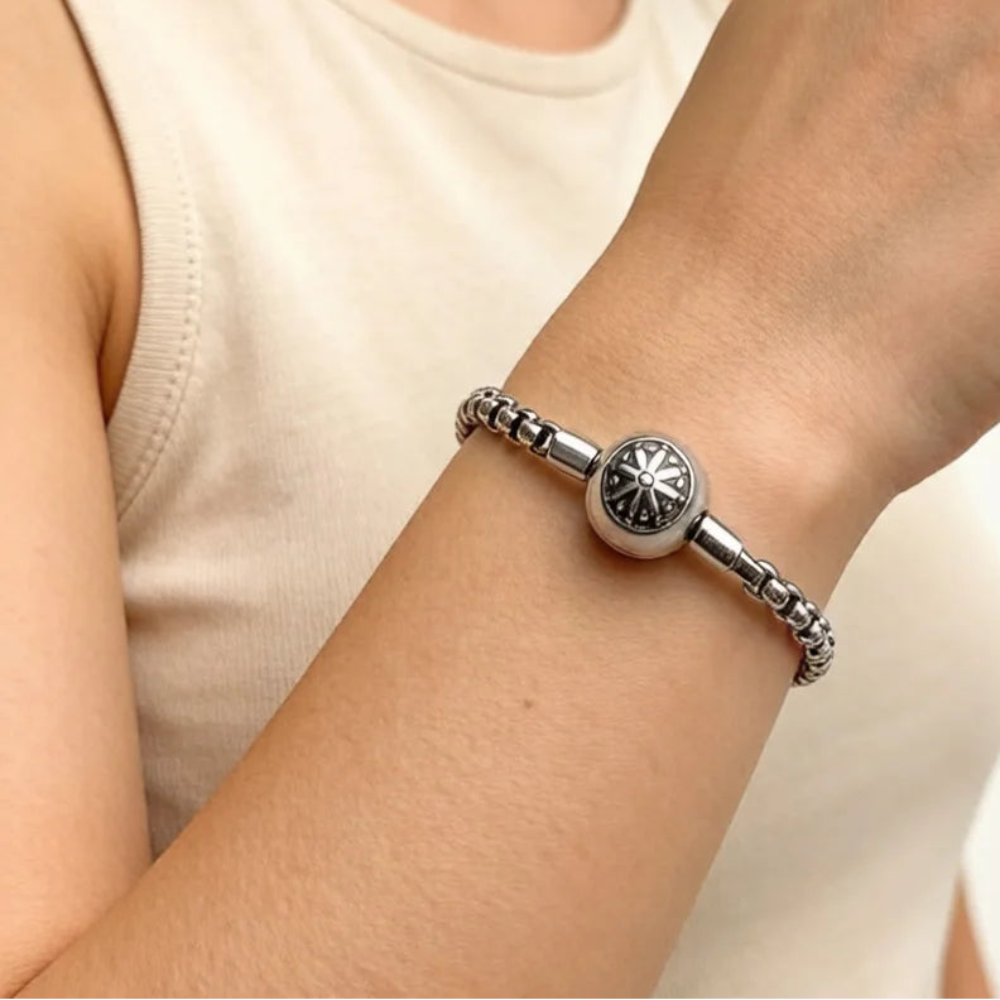 Vintage Inspired Karma Chain Bracelet in 925 Sterling Silver