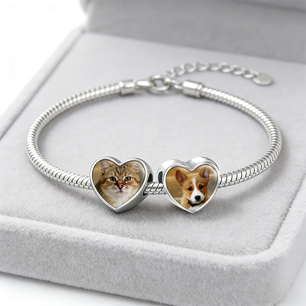 Pet Photo Pendant Made with Stainless Steel in Heart Shape